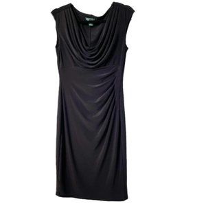 Lauren Ralph Lauren Black Sleeveless Cowl Neck Dress w/Side Ruching 8